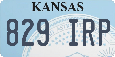 KS license plate 829IRP
