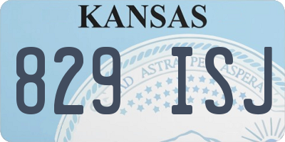 KS license plate 829ISJ