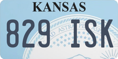 KS license plate 829ISK