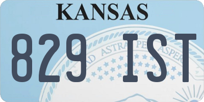 KS license plate 829IST