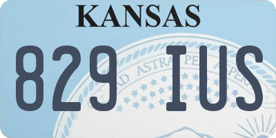 KS license plate 829IUS