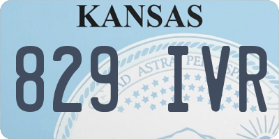 KS license plate 829IVR