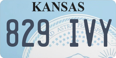 KS license plate 829IVY