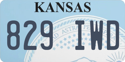 KS license plate 829IWD