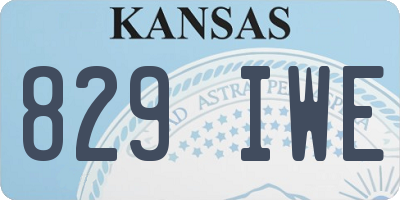 KS license plate 829IWE