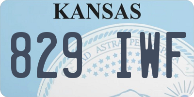 KS license plate 829IWF