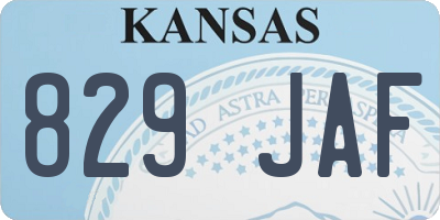 KS license plate 829JAF