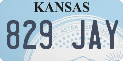 KS license plate 829JAY
