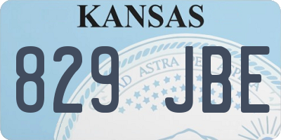 KS license plate 829JBE