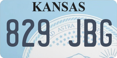 KS license plate 829JBG