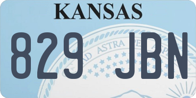 KS license plate 829JBN