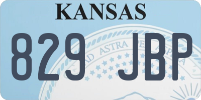KS license plate 829JBP