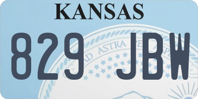 KS license plate 829JBW