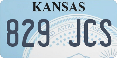 KS license plate 829JCS
