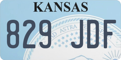 KS license plate 829JDF