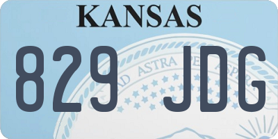 KS license plate 829JDG