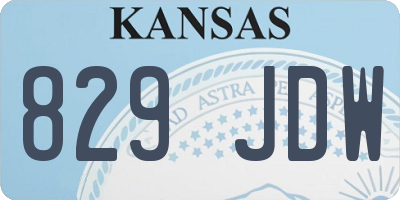 KS license plate 829JDW