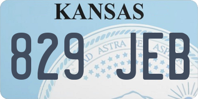 KS license plate 829JEB