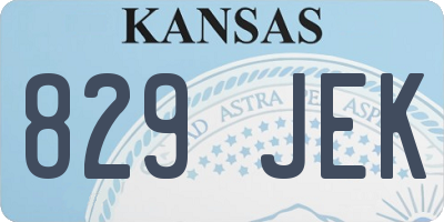 KS license plate 829JEK