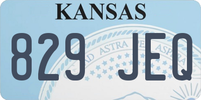 KS license plate 829JEQ