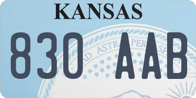 KS license plate 830AAB