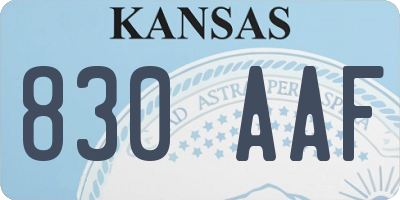 KS license plate 830AAF