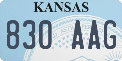 KS license plate 830AAG