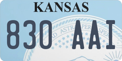 KS license plate 830AAI