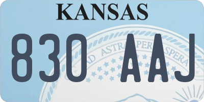 KS license plate 830AAJ