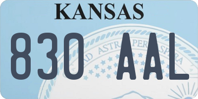 KS license plate 830AAL