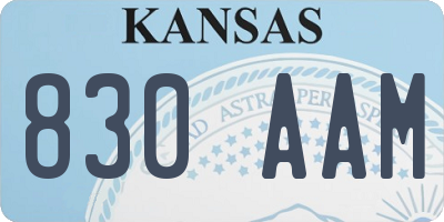 KS license plate 830AAM