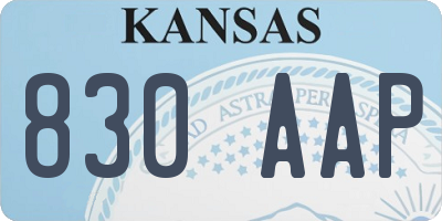KS license plate 830AAP