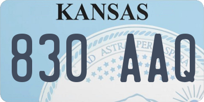 KS license plate 830AAQ