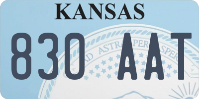 KS license plate 830AAT