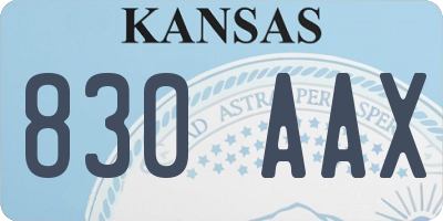 KS license plate 830AAX