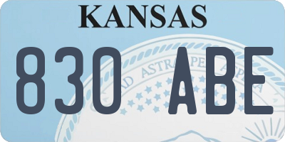 KS license plate 830ABE