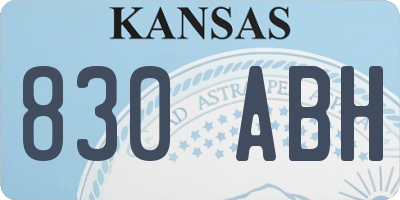 KS license plate 830ABH