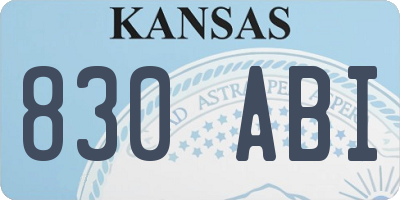 KS license plate 830ABI