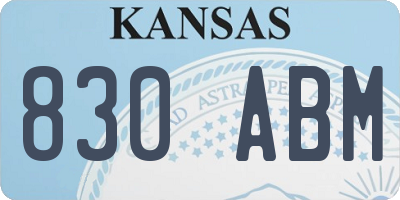 KS license plate 830ABM
