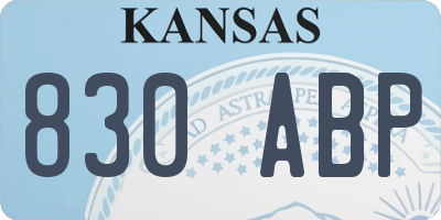 KS license plate 830ABP