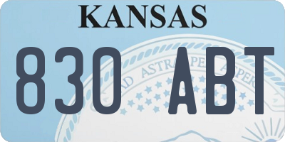 KS license plate 830ABT
