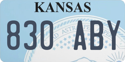 KS license plate 830ABY
