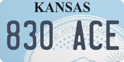 KS license plate 830ACE