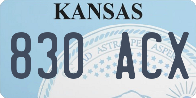 KS license plate 830ACX