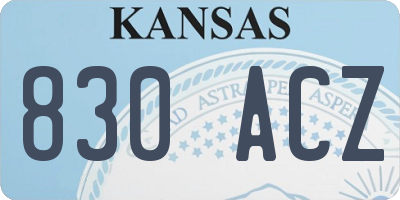KS license plate 830ACZ