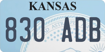 KS license plate 830ADB