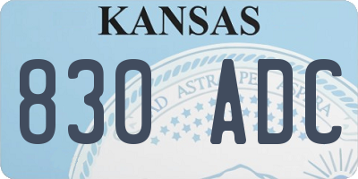 KS license plate 830ADC