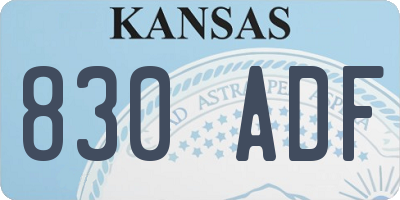 KS license plate 830ADF