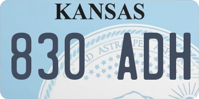 KS license plate 830ADH