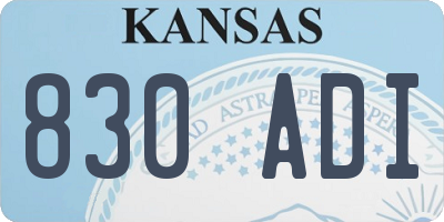 KS license plate 830ADI